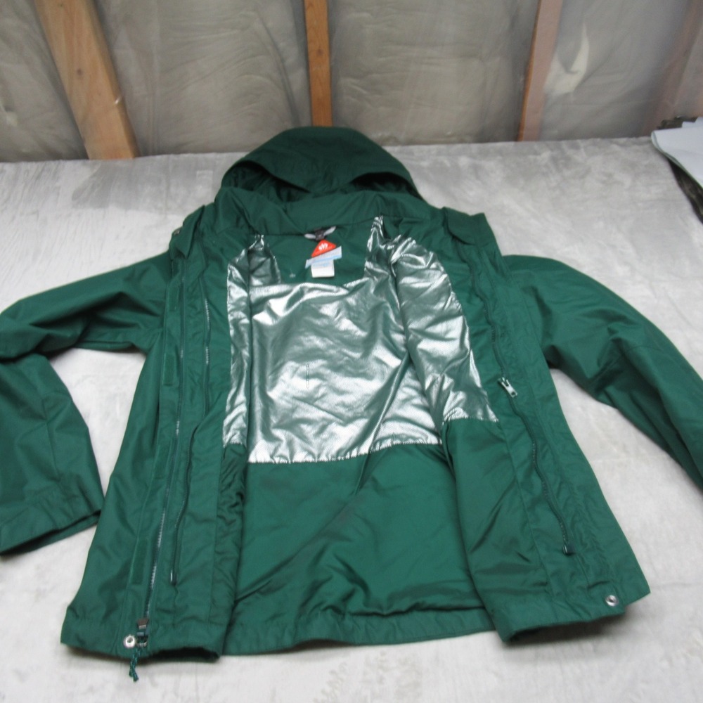 Columbia Jacket Womens Medium Green Omni-Heat Waterproof‎ Hooded  3in1 Shell - Picture 6 of 12